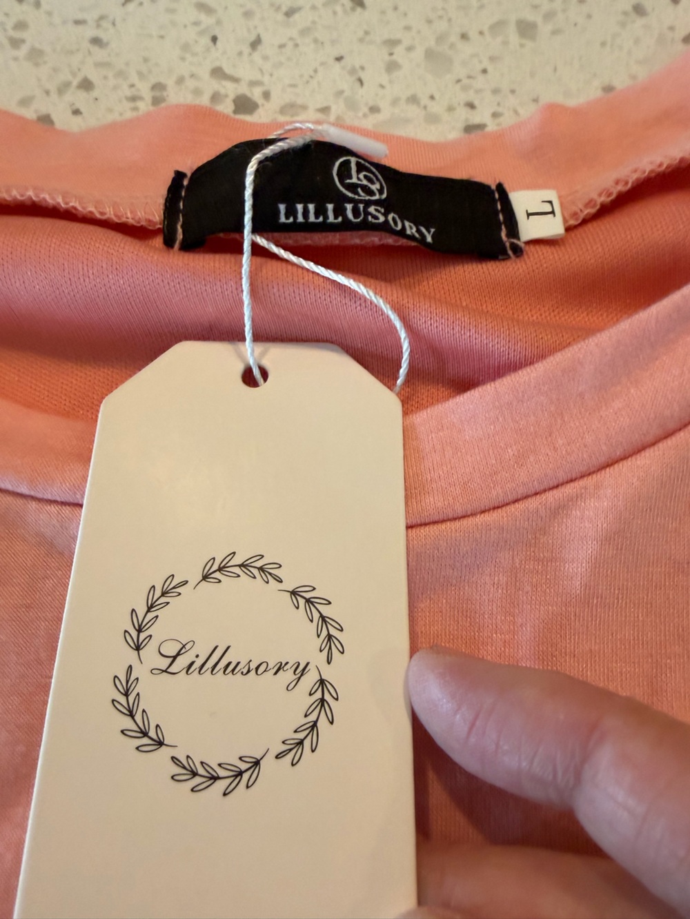 Lillusory Peach Tie-Front Midi Dress - Casual Short Sleeve Mid L - Picture 4 of 5